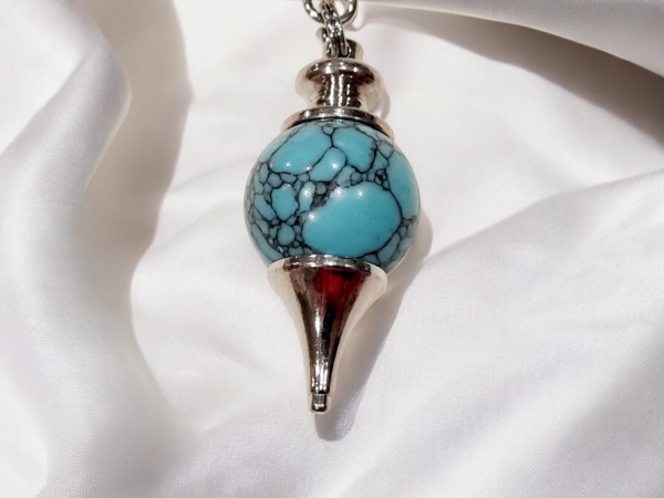 Pendule sphère howlite turquoise